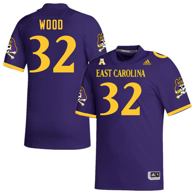 Julius Wood ECU Jersey,East Carolina Pirates #32 Julius Wood Jersey Youth College-Purple